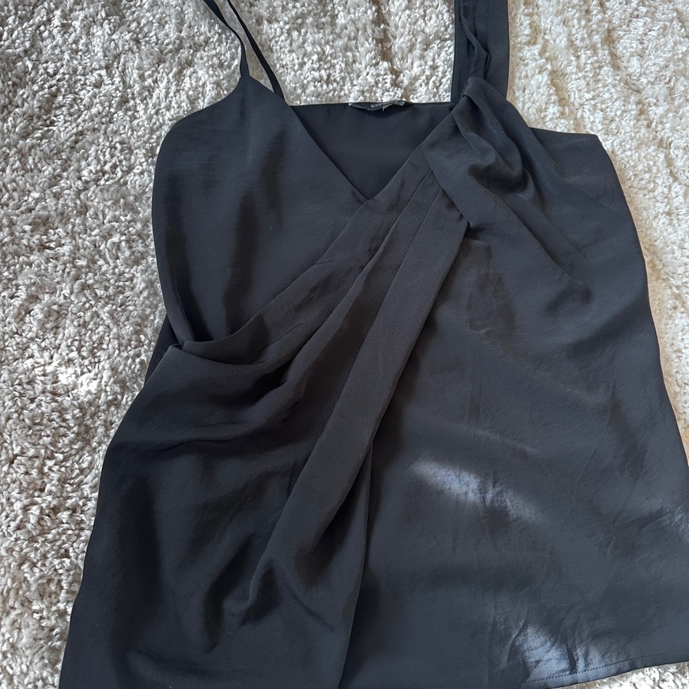 Express Black Asymmetrical Tie Front Camisole